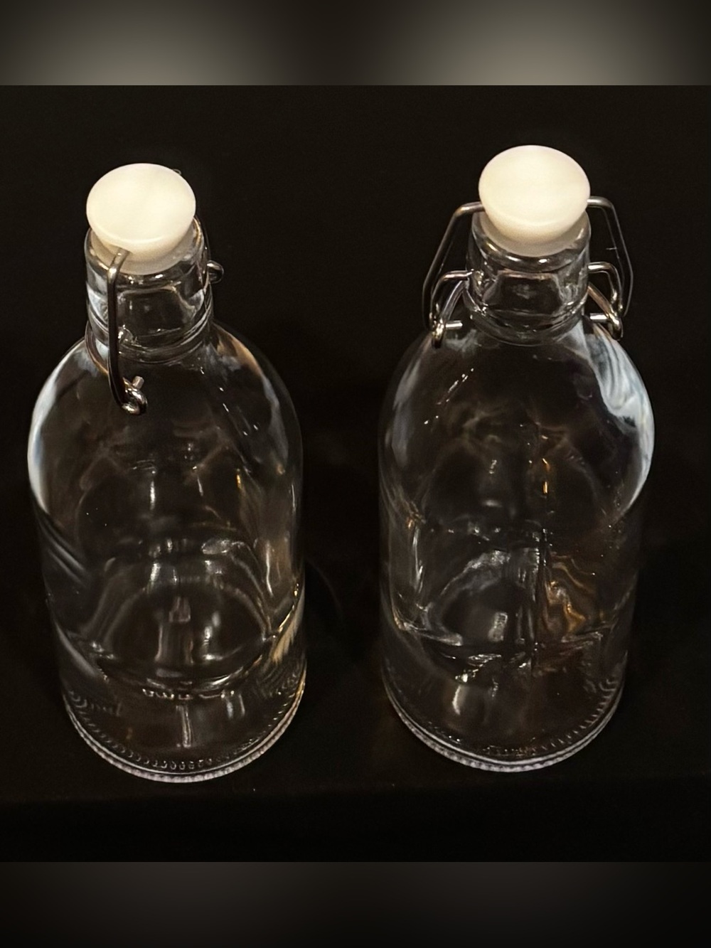 IKEA KORKEN clear glass swing-top bottles. set of 2